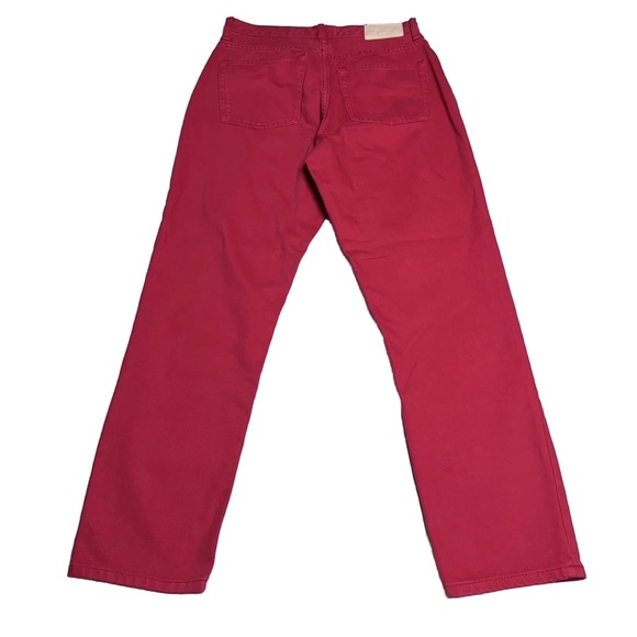 EVERLANE The Cropped Cheeky Jean In Red. 26" Inseam. Button Fly Size: 26 - Picture 7 of 9